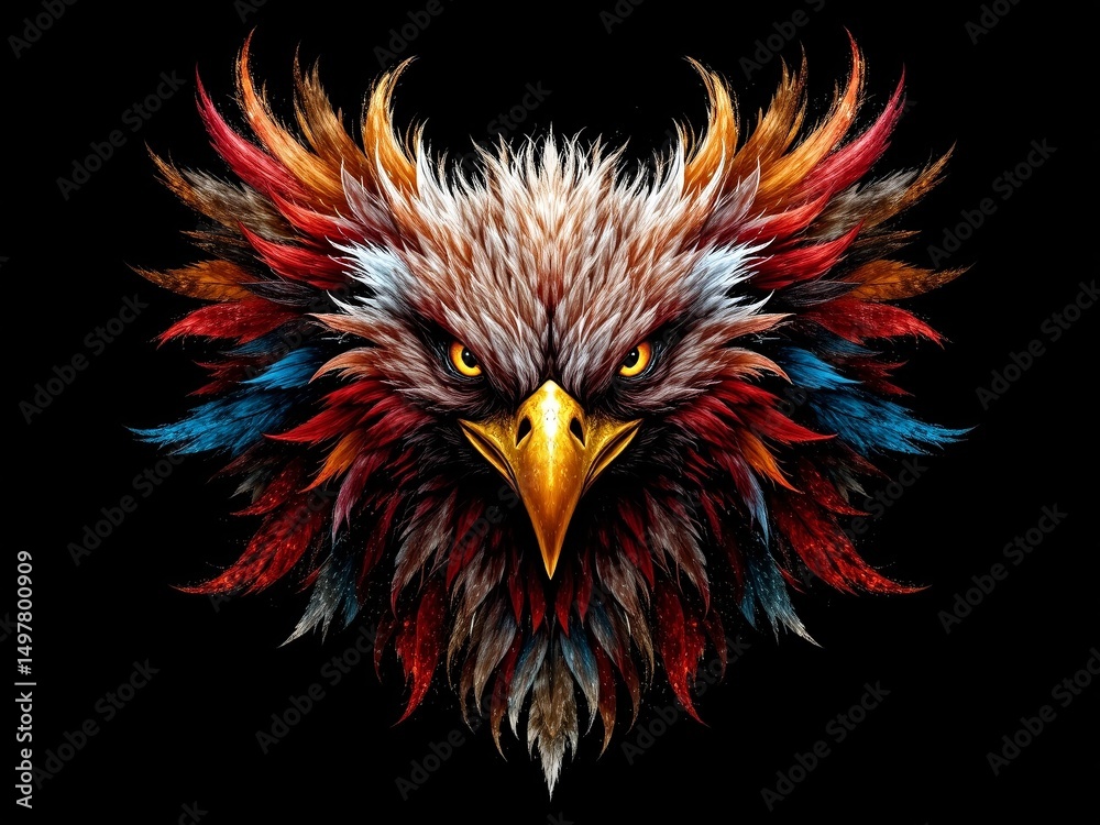 Obraz premium Bold Eagle Head Design - Hand-Painted T-Shirt Graphic