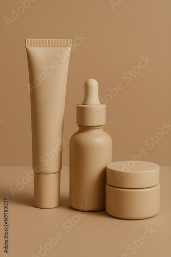 Elegant Cosmetic Packaging Mockup – Professional Bottle, Serum, Lotion, and Tube Design for Beauty Product Branding