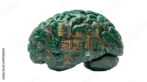 Conceptual illustration brain technology graphic