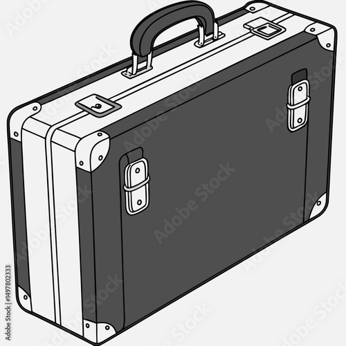Vintage style suitcase travel bag retro luggage carry-on case