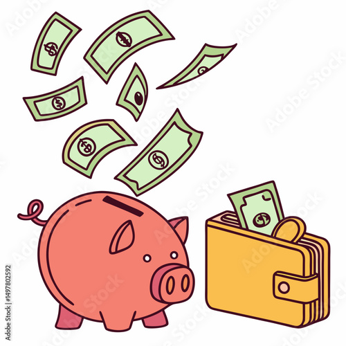 Piggy bank wallet savings money cash finance investment