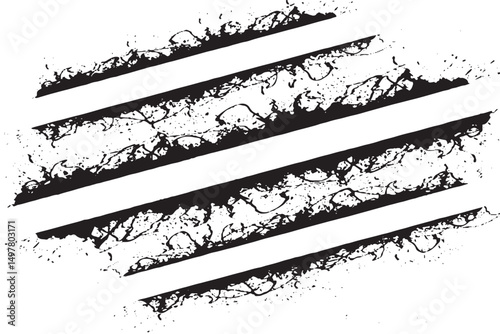Black and white textured brush strokes
