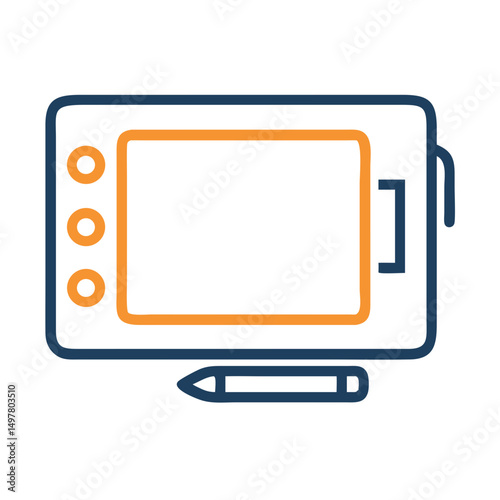 Professional graphic tablet icon design element isolated on white background