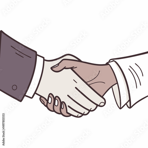 Diverse hands clasped in a firm handshake agreement