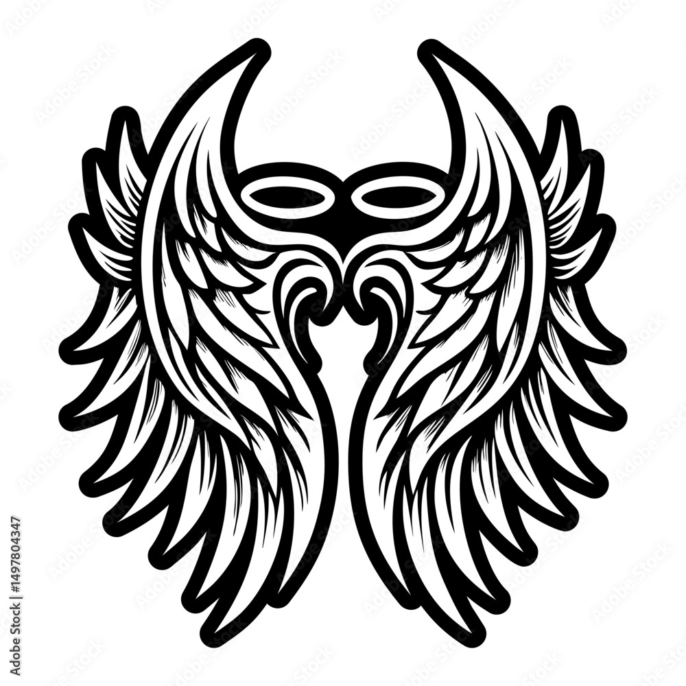 Obraz premium A solid style icon showing angel wings