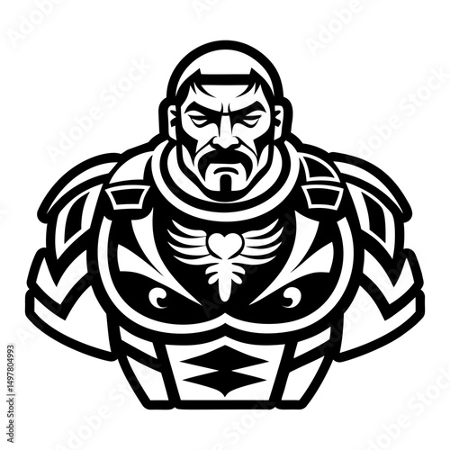 A solid style icon depicting italian man