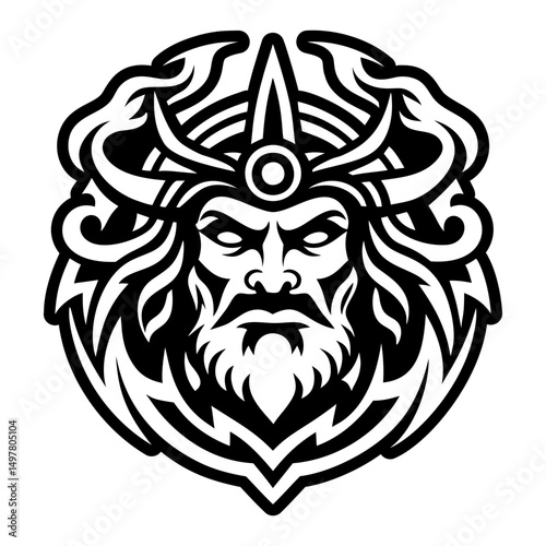 A solid style icon depicting mars god