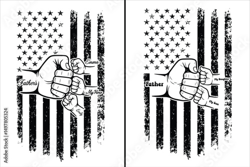 Father Hero Fist Bump Flag
