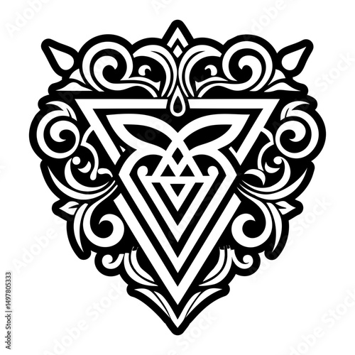 A filled style icon of roman tattoo