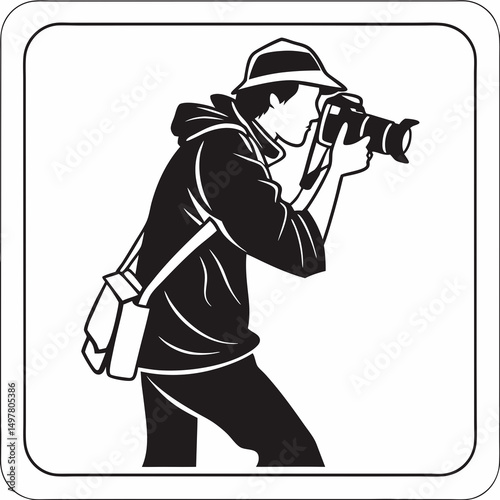 Photographer taking a picture with a dslr camera