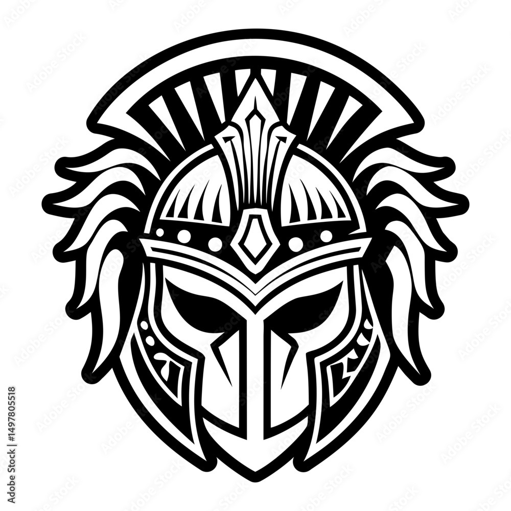Obraz premium A glyph style icon depicting gladiator helmet