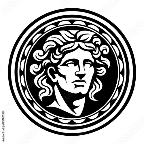 A glyph style icon of roman emperor