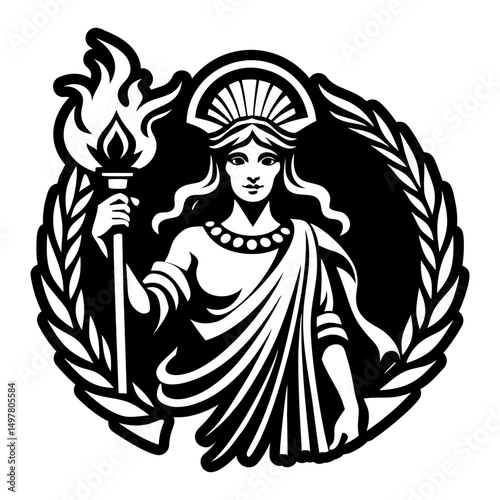 A glyph style icon of wisdom torch