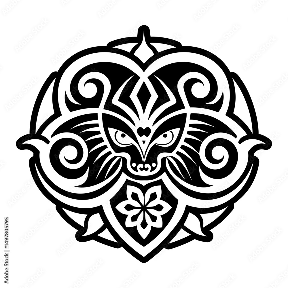 Fototapeta premium A solid style icon of trinacria tattoo