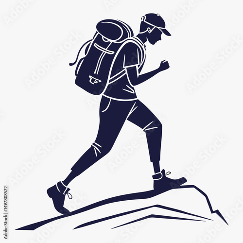 Hiking silhouette cliparts transparent background professional design