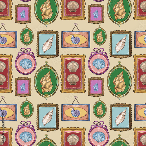 seamless pattern with shells