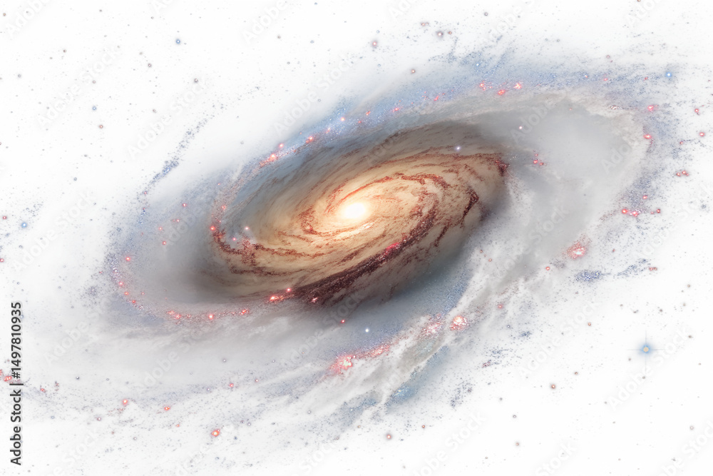 Fototapeta premium spiral galaxy isolated on white or transparent png