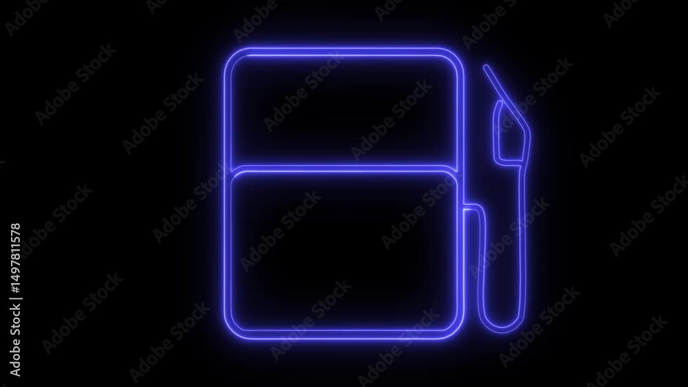 Gas pump station symbol icon with alpha channel animation 4k