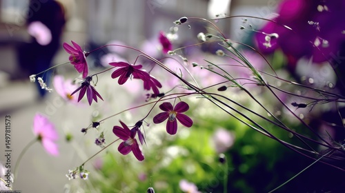 Purple Petals and Blurred Background: Delicate Floral Macro with Bokeh Effect