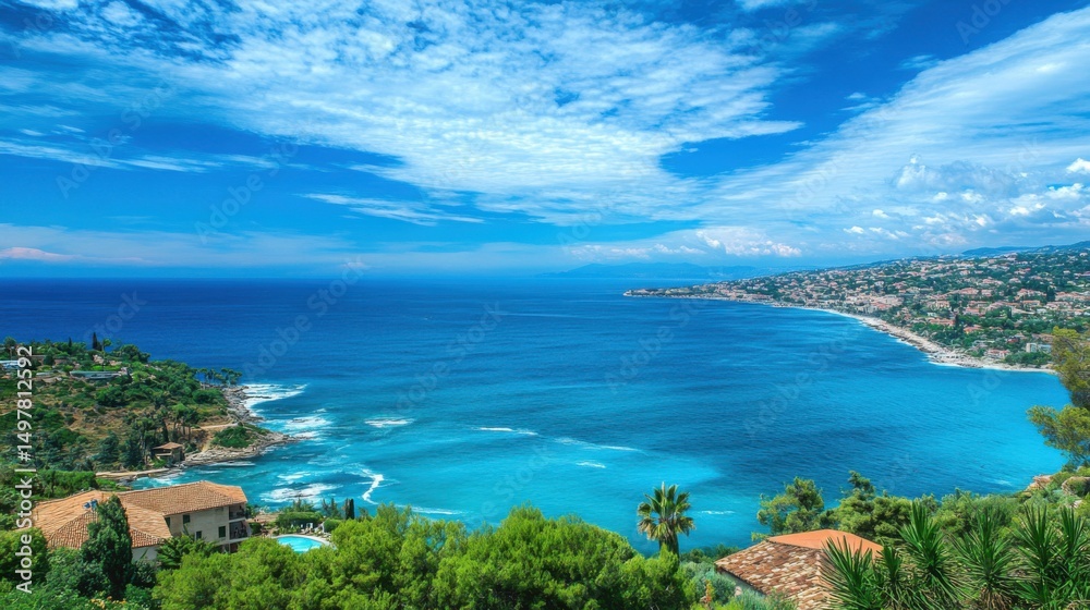 Naklejka premium Stunning Azure Coastline View.