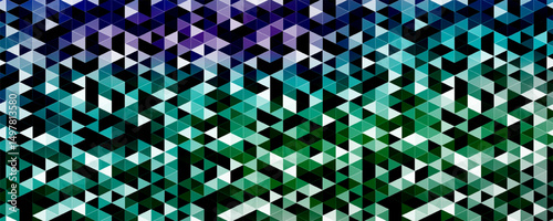 Abstract background with green glowing triangles