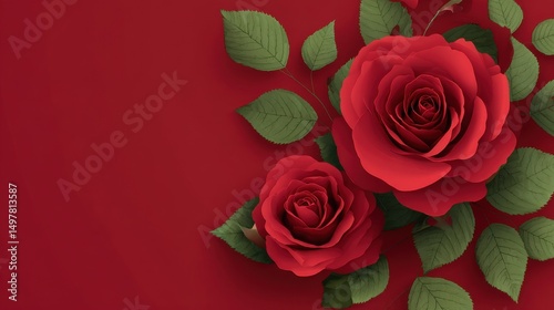 national red rose day celebration festive blank space for text or a lo