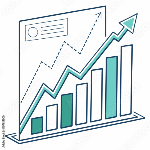 Upward trending bar graph showing business growth success
