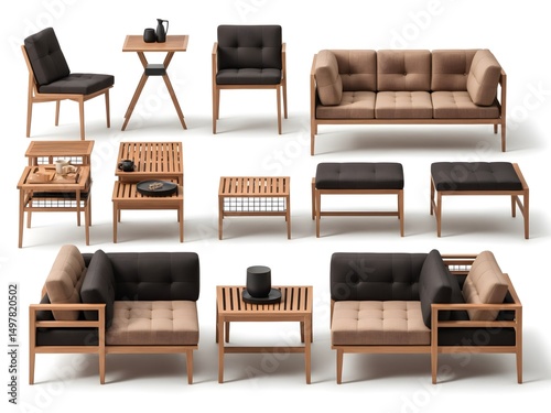 Stylish Modern Sofa and Table Set for Contemporary Living Spaces