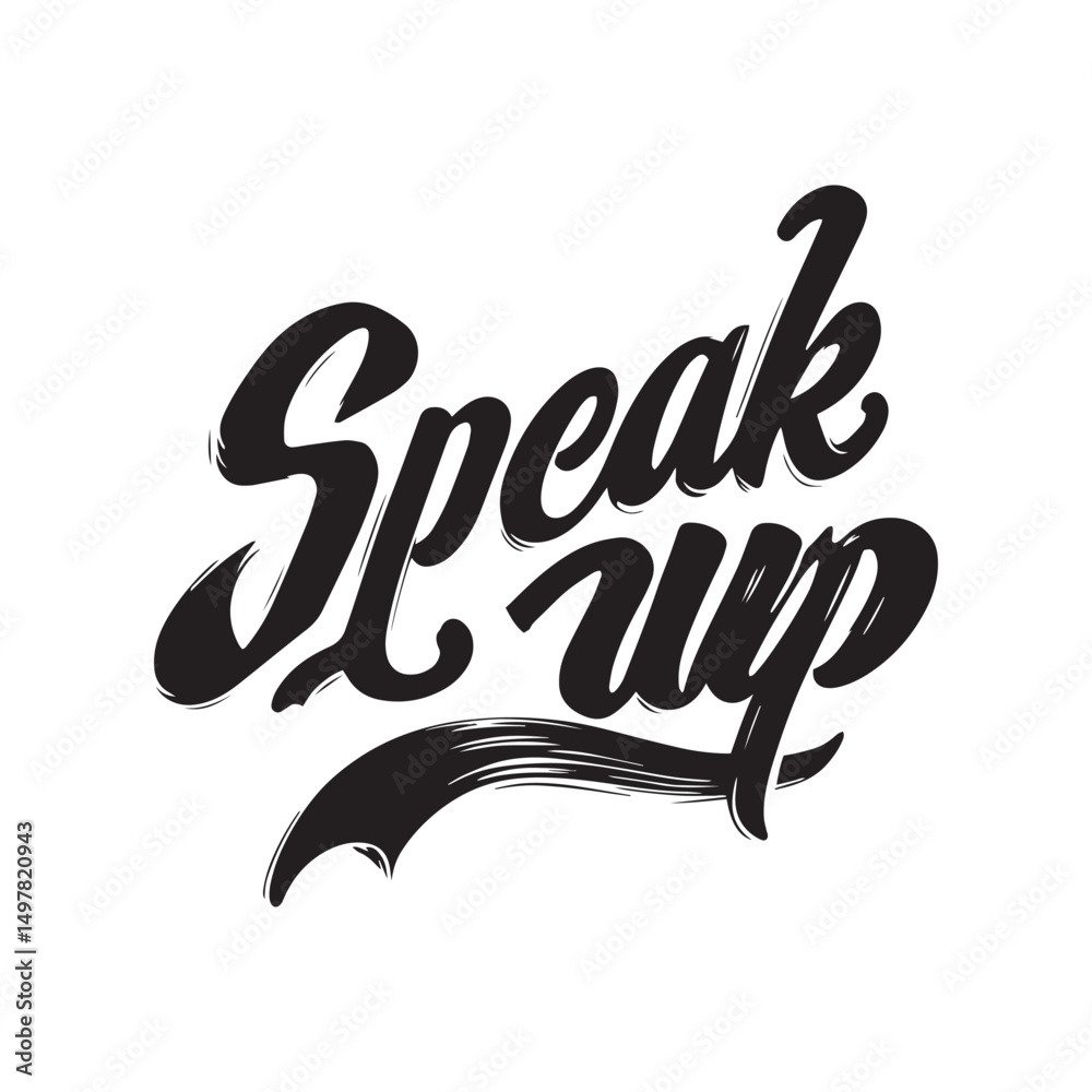 Naklejka premium Stylish calligraphy text logo Speak Up