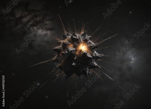 Brilliant star cluster against inky black space ,  night,  space