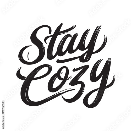 Stylish calligraphy text logo Stay Cozy