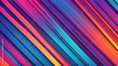 Vibrant Abstract Background with Diagonal Lines in Multiple Colors