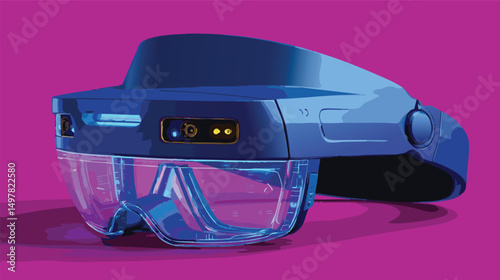 sleek illustration of a modern vr headset