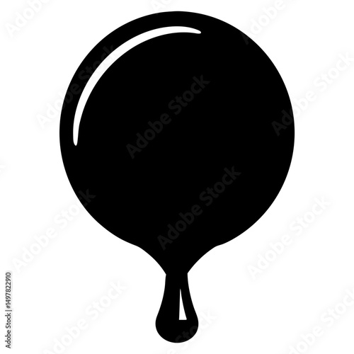 Simple but striking image of a black liquid drop in silhouette