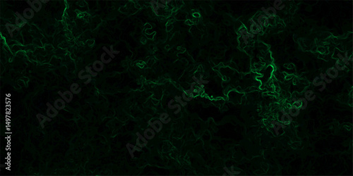 Abstract digital background with faint, glowing green electric lines and fluid. Mysterious, high-tech, and cybernetic atmosphere. Nebula-inspired void, with glowing filaments and deep. 