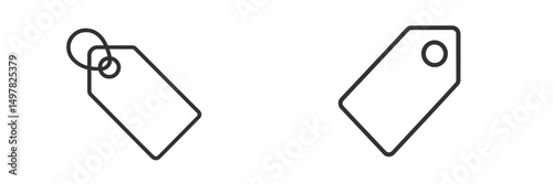 Tags designed for labeling products or organizing items in a modern workspace