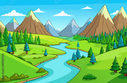 landscape with mountains
