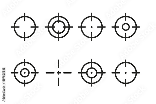 Different circular target designs showing various styles and intricacies for precision aiming