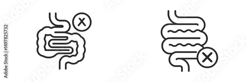 Graphic representation of healthy and unhealthy digestive systems illustrating differences in function and structure