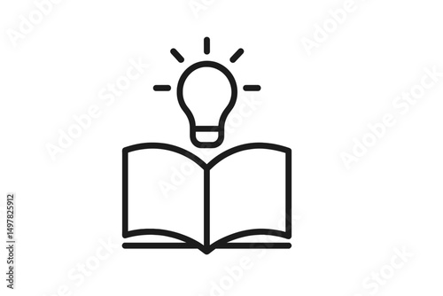 Open book with a light bulb above symbolizing creativity and knowledge during a learning session