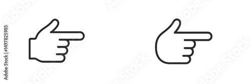 Hands pointing right in minimalist design showcasing directional gestures and visual communication