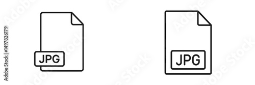 Documents representing JPG file format in a simple and modern design showcasing file types and extensions clearly