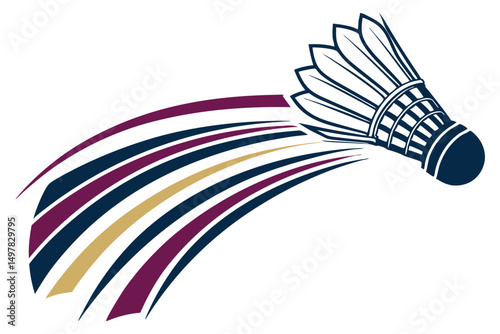 Badminton Shuttlecock with Colorful Motion Trails, Vector Illustration for Sport, Game and Active Lifestyle Designs and related projects.