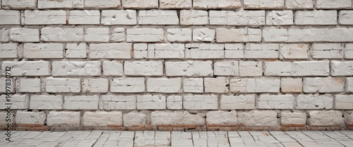 Wallpaper Mural Weathered white brick, uneven surface, grunge effect,  weathered,  stone,  cracked Torontodigital.ca