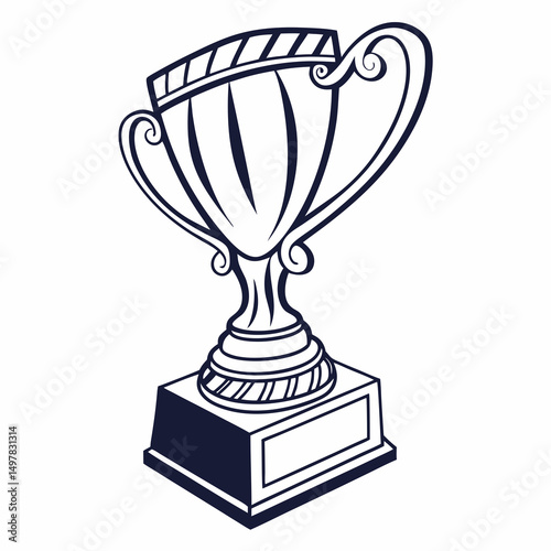 gold cup isolated on white background
