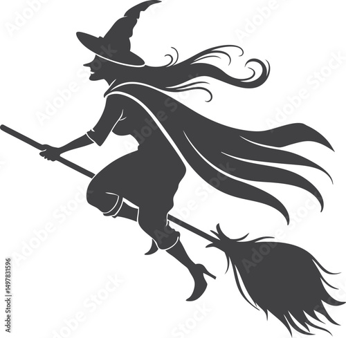 Flying Witch Silhouette