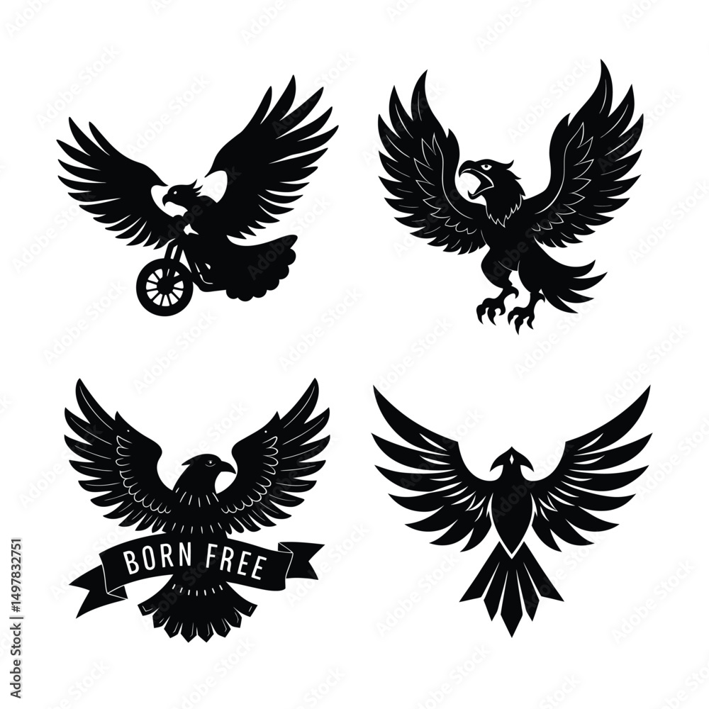 Fototapeta premium Patriot Eagle in Flight with Freedom Flames