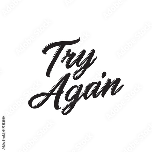 Stylish calligraphy text logo Try Again