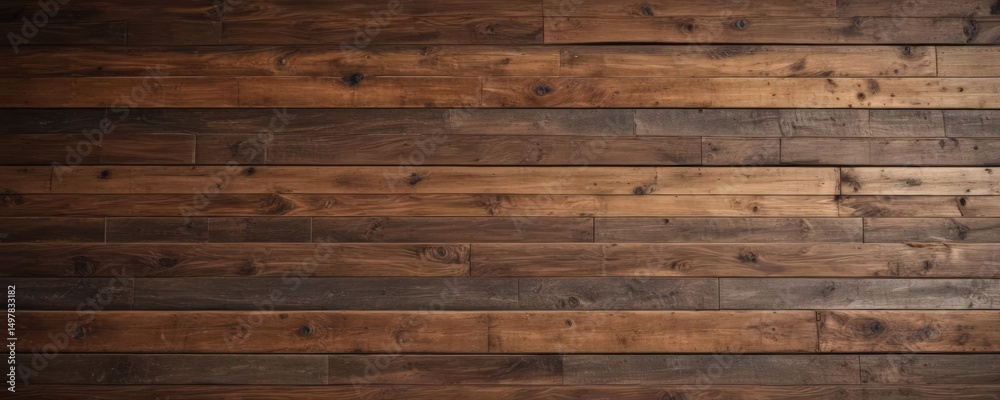 Naklejka premium Rustic reclaimed wood wall planks, rich texture, natural knots , rustic, background