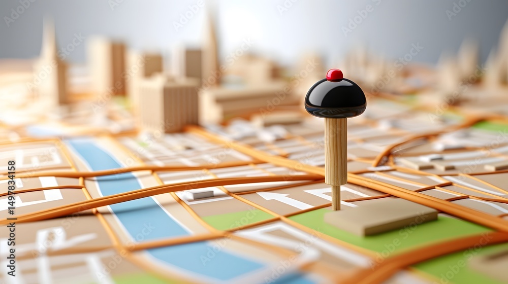 Detailed model of a modern urban cityscape